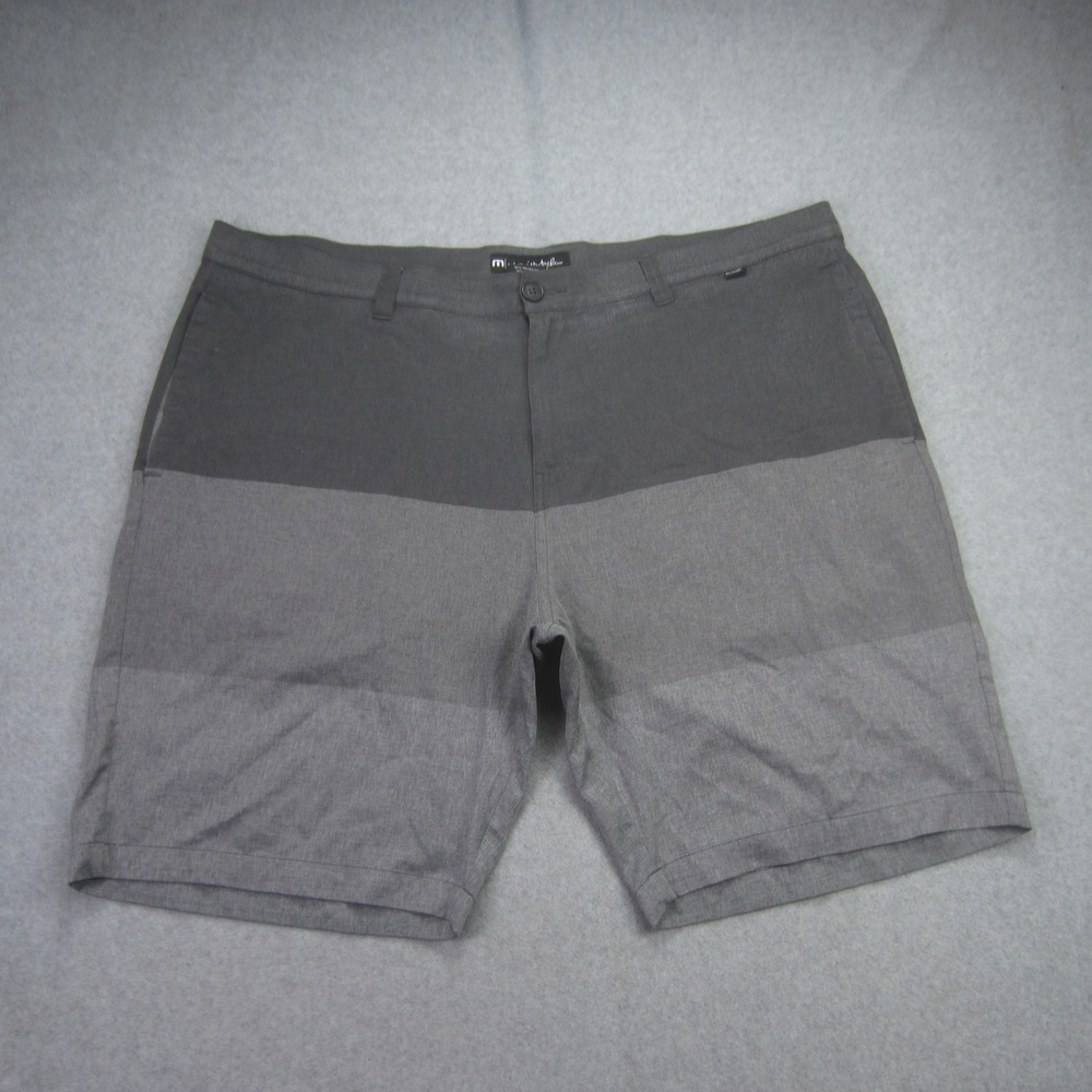 Travis Mathew Shorts Mens 42 Gray Color Block Flat Front Golf